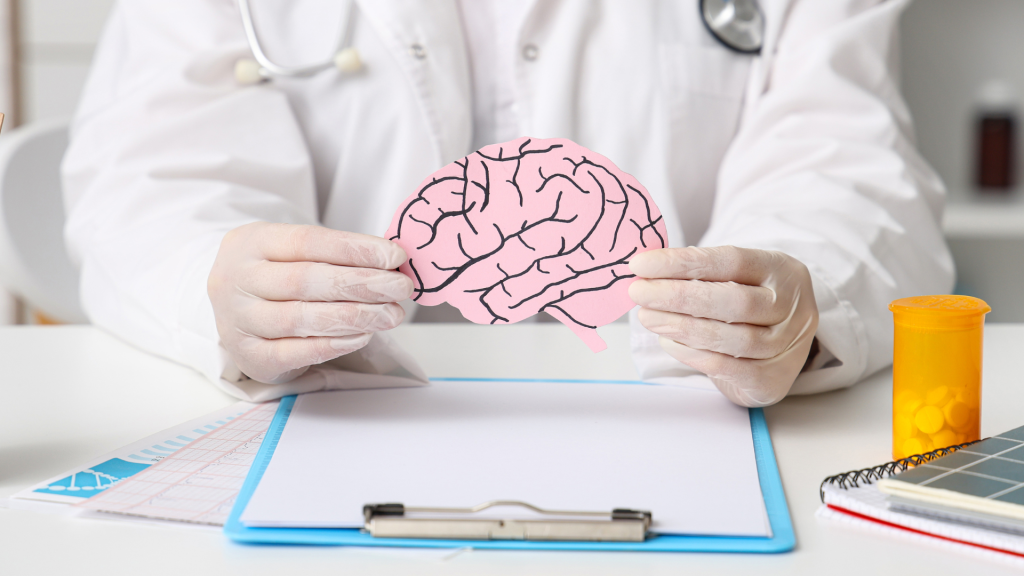 doctor holding a brain