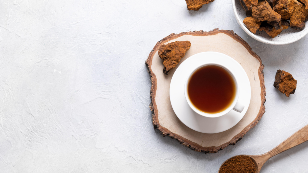 mushroom tea on a table