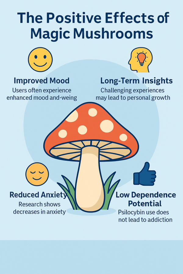 Magic Mushrooms and Side Effects: The Science Explained graphic on effects