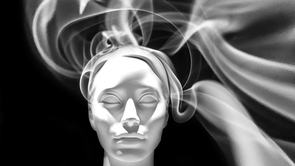 woman made from smoke