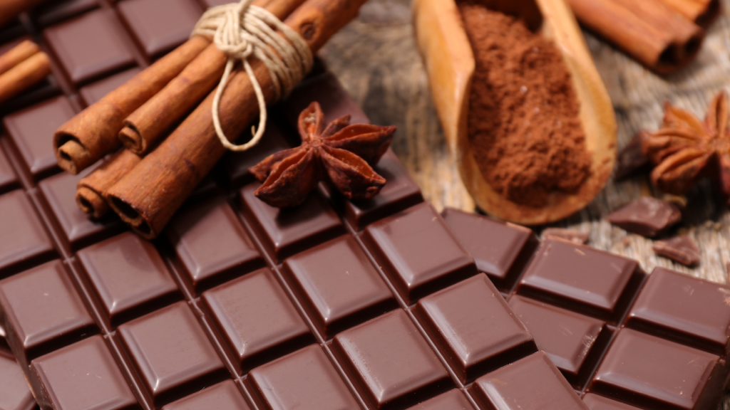 Magic mushroom choco bar with cinnamon