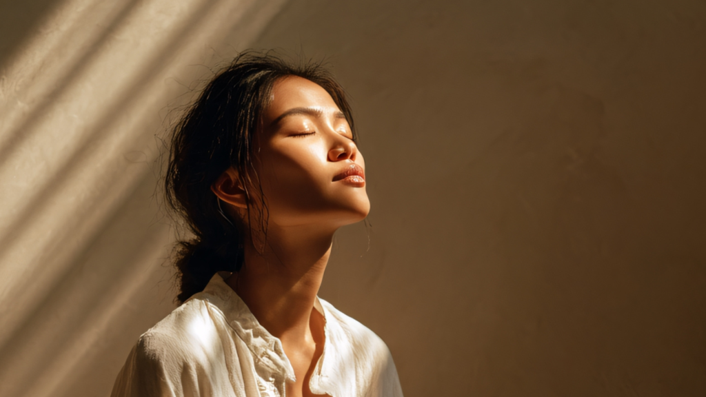 happy woman in some sunshine