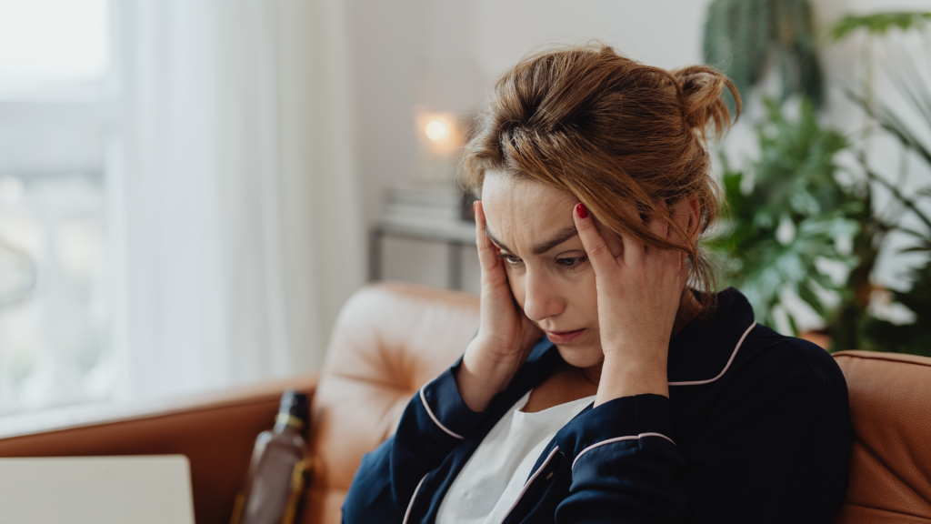 woman having a headache